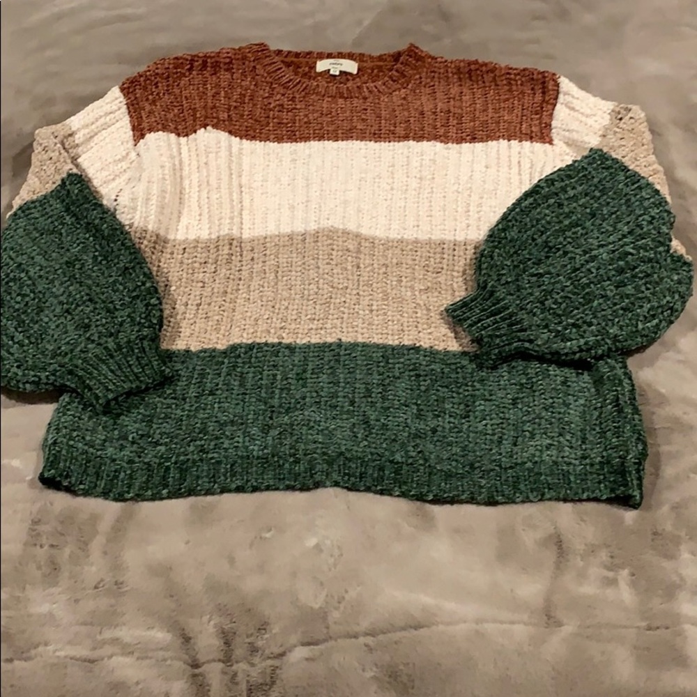 Oversized striped sweater with bell sleeves